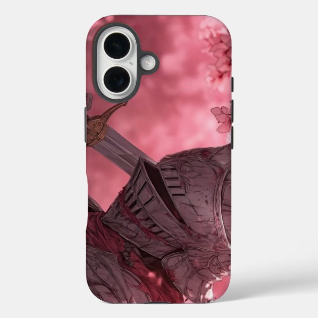 Coques Case-Mate iPhone iPhone 16 Anime Armure de Chevalier Fleurir Fantas (Verso)