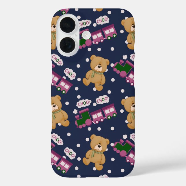 Coques Case-Mate iPhone Iphone 16 Choo choo train bear case (Verso)