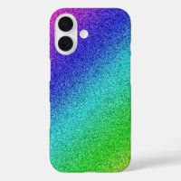 iPhone 16 Enveloppe Arc-en-ciel brillant Glitzer B