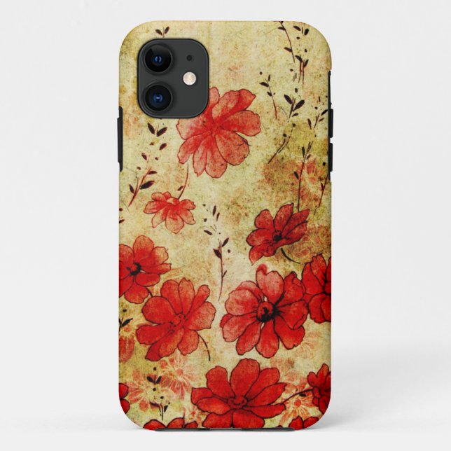 Coques Case-Mate iPhone iPhone 5 de 赤くグランジな花の (Dos)