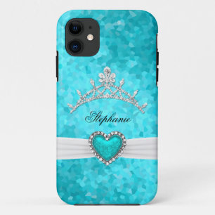 Coques Pour iPhone iPhone 5 Diadème Princesse Argent Turquoise Bijou