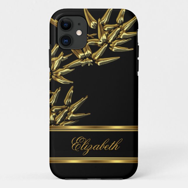 Coques Case-Mate iPhone iPhone 5 Élégant Classique Asie Bamboo Noir Or (Dos)