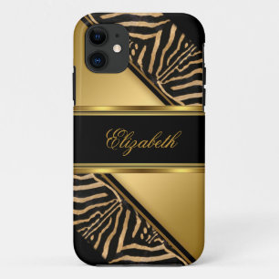 Coque iPhone 11 iPhone 5 Élégant Classique Zèbre Doré