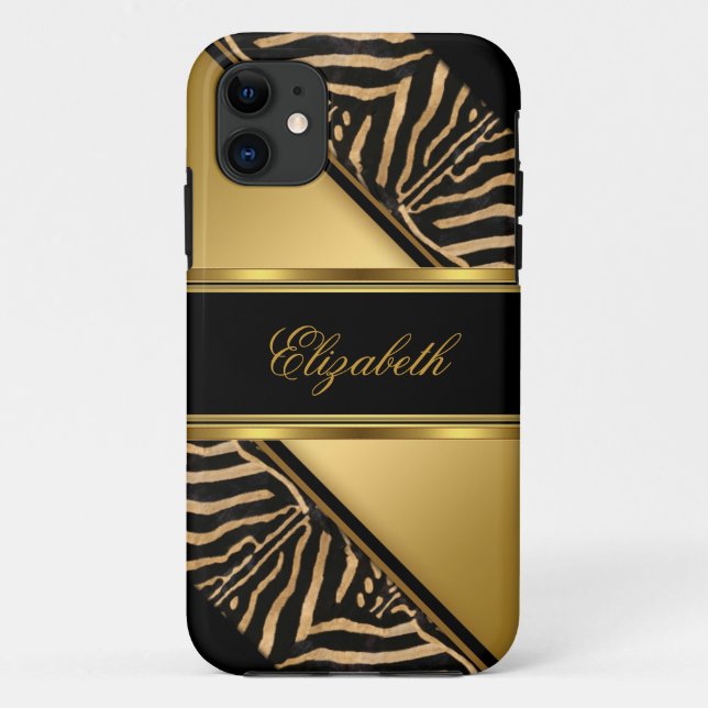Coques Case-Mate iPhone iPhone 5 Élégant Classique Zèbre Doré (Dos)
