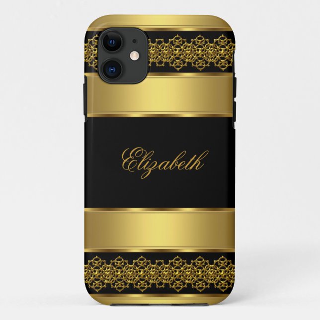 Coques Case-Mate iPhone iPhone 5 Elegant Classy Gold Black (Dos)