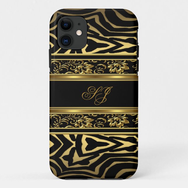 Coques Case-Mate iPhone iPhone 5 ou 4  Moderne Or Noir (Dos)