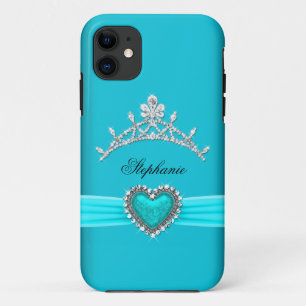 Etui iPhone Case-Mate iPhone 5 Princesse Silver Tiara Turquoise Bejewele
