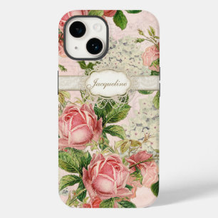 Coque Pour iPhone 14 IPhone 5 - Rose anglais Vintage dentelle à Hydrang