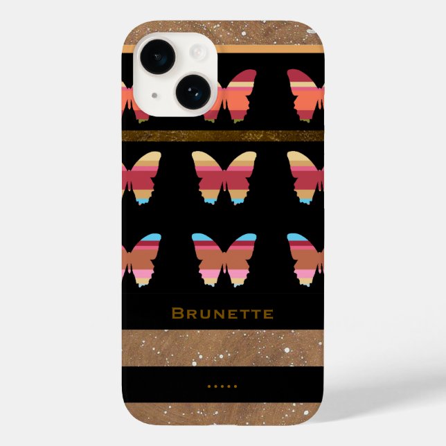 Coques Case-Mate iPhone iPhone 6 avec papillons rayés (Verso)