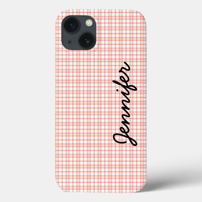 Coques Case-Mate iPhone iPhone 6 Coque, Plaid orange & blanc, Personnalisé (Verso)