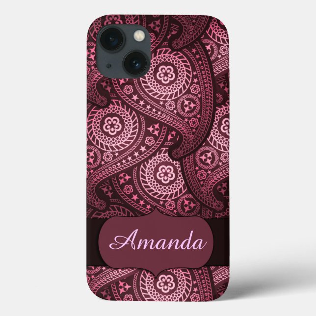 Coques Case-Mate iPhone iPhone 6, monogramme rose dur de Xtreme Paisley (Verso)
