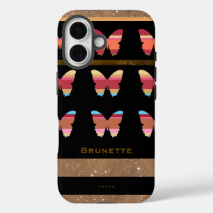 Coque Pour iPhone 16 iPhone 7 avec papillons rayés