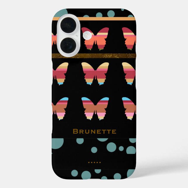 Coques Case-Mate iPhone iPhone 7 avec papillons rayés et bulles (Verso)