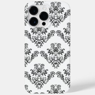 Coque Case-Mate iPhone iPhone blanc 6 de damassé noire vintage élégant