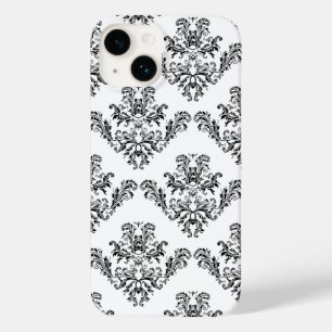 Coque Case-Mate iPhone iPhone blanc 7 de damassé noire vintage élégant