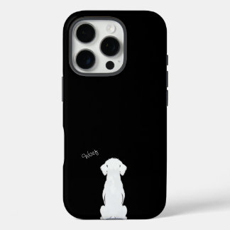 Coque iPhone 16 Pro Iphone case black with dog silhouette