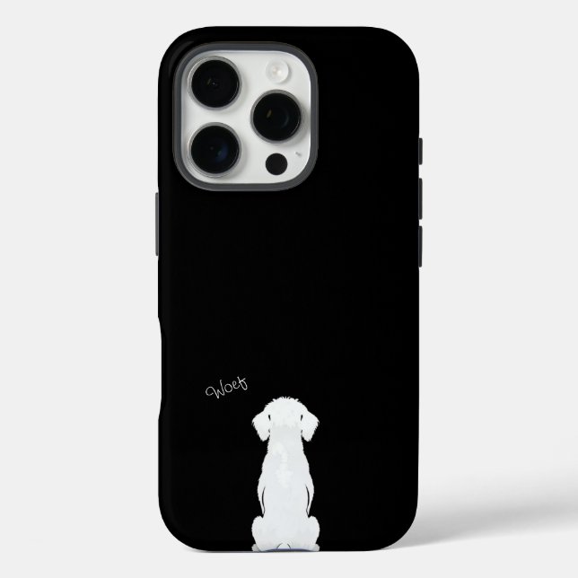 Coques Case-Mate iPhone Iphone case black with dog silhouette (Verso)