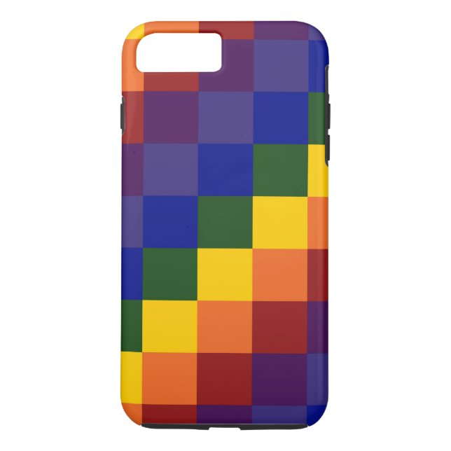 Coques Case-Mate iPhone iPhone Checkered d'arc-en-ciel 8 Plus/7 plus le (Dos)