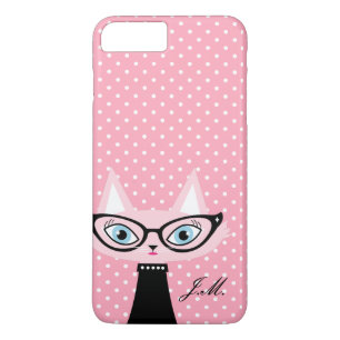 Coque iPhone 7 Plus iPhone chic de chat et de pois 8 Plus/7 plus le