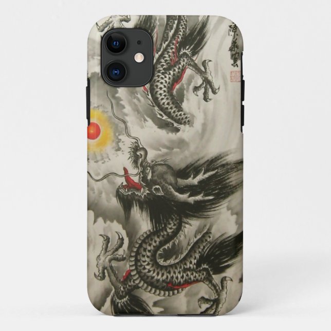 Coques Case-Mate iPhone iPhone chinois 5 de peinture de dragon, (Dos)
