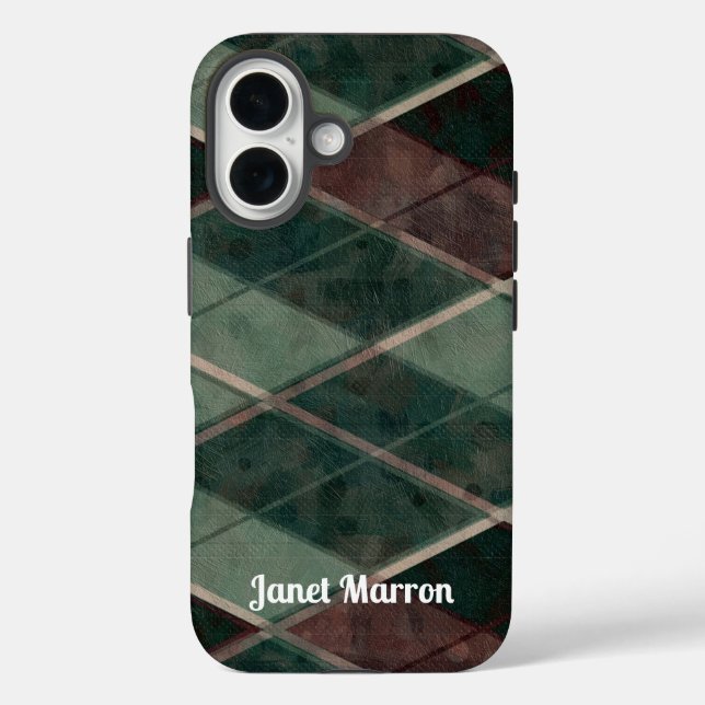 Coques Case-Mate iPhone iPhone/coque ipad Brown et vert Diamonds (Verso)