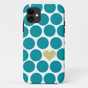 Coque Case-Mate iPhone iPhone de coeur de parties scintillantes de pois