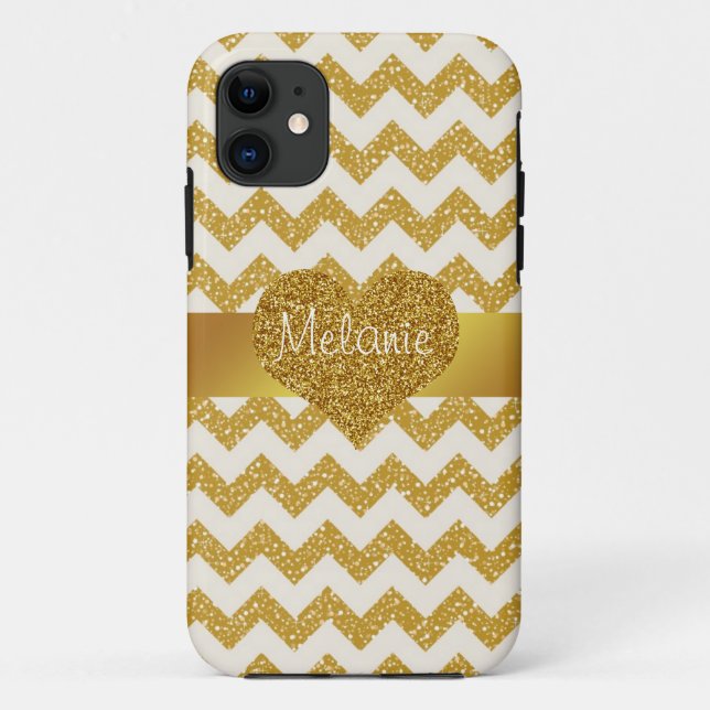 Coques Case-Mate iPhone iPhone de monogramme de Chevron de parties (Dos)