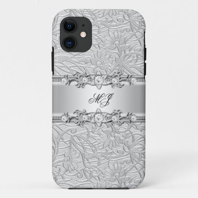 Coques Case-Mate iPhone iPhone Élégant Classe Argent Blanc (Dos)