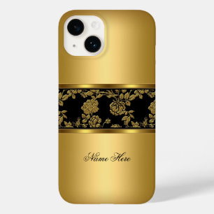 Coque Case-Mate iPhone iPhone Élégant Classe Or Noir Floral