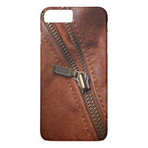 Coques Pour iPhone iPhone : fermeture éclair de blouson en cuir marro