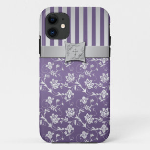 Coque Case-Mate Pour iPhone iPhone floral argenté pourpre chrétien 5 de
