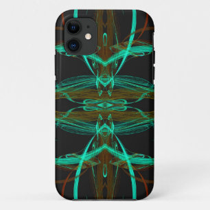 Coque iPhone 11 iPhone Fractal vert 5 Coque-Mate à peine là