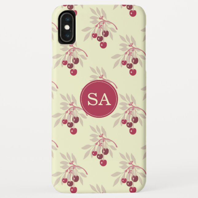 Coques Case-Mate iPhone iPhone Monogramme Jolie Cerise Rouge (Dos)