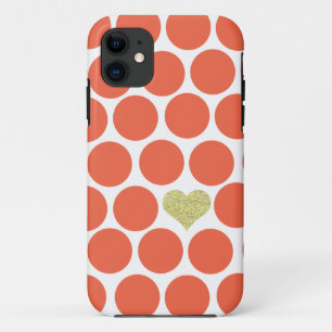 Coque Case-Mate Pour iPhone iPhone orange vermeil de coeur de parties