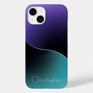 Coque Case-Mate iPhone Iphone personnalisé bleu Radial Texture 15