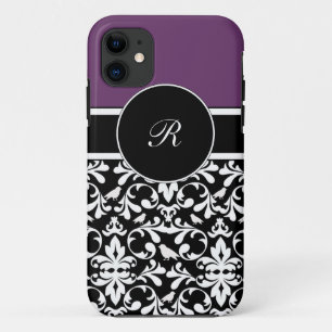 Coque Case-Mate Pour iPhone iPhone pourpre de monogramme 5 cas