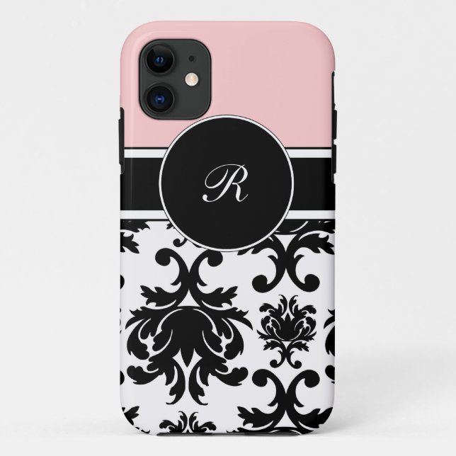 Coques Case-Mate iPhone iPhone rose de monogramme 5 cas fixes (Dos)