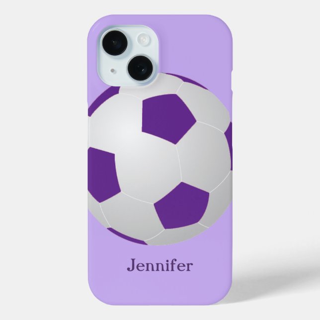 Coques Case-Mate iPhone iPhone Soccer, Purple Nom Personnalisé (Verso)