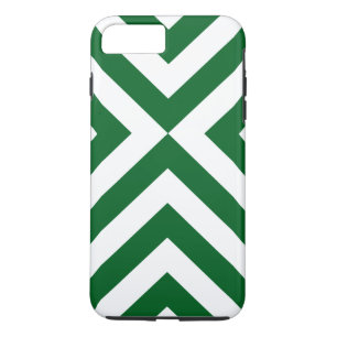Coque Case-Mate Pour iPhone iPhone vert-foncé et blanc de chevrons 8/7 cas