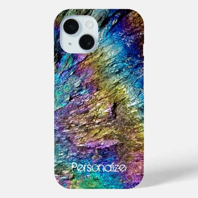 Coques Case-Mate iPhone Iridescence couleur arc-en-ciel rare photo minéral (Verso)