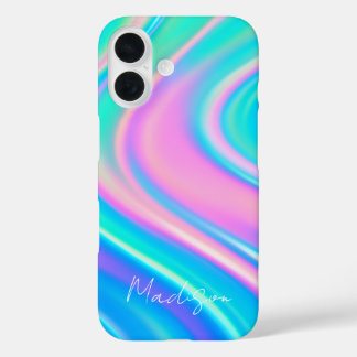 Coque Pour iPhone 16 Iridescent Wave Flow