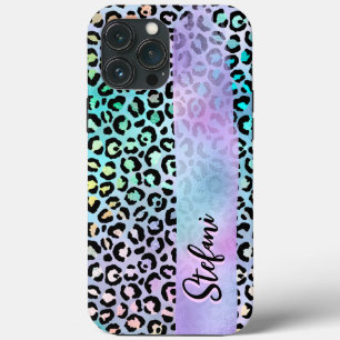 Case-Mate iPhone Case Iridescente Foil arc-en-ciel Leopard pourpre