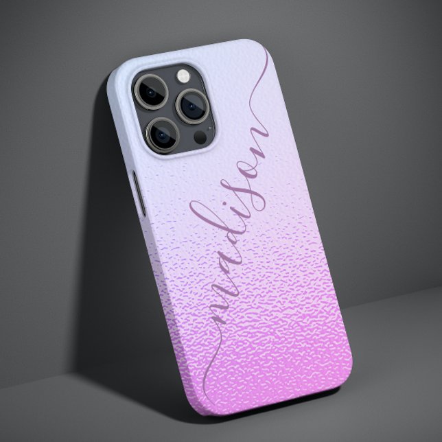 Coques Case-Mate iPhone Iridescente Girly rose Shimmer Nom personnalisé (Créateur téléchargé)