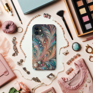 Case-Mate iPhone Case Iridescente Turquoise Et Peach Parties scintillant
