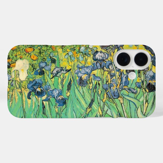 Coques Case-Mate iPhone Iris de Vincent van Gogh 1889 Fleurs Bleues (Verso (horizontal))