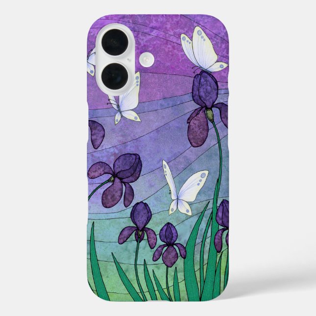 Coques Case-Mate iPhone iris et papillons (Verso)