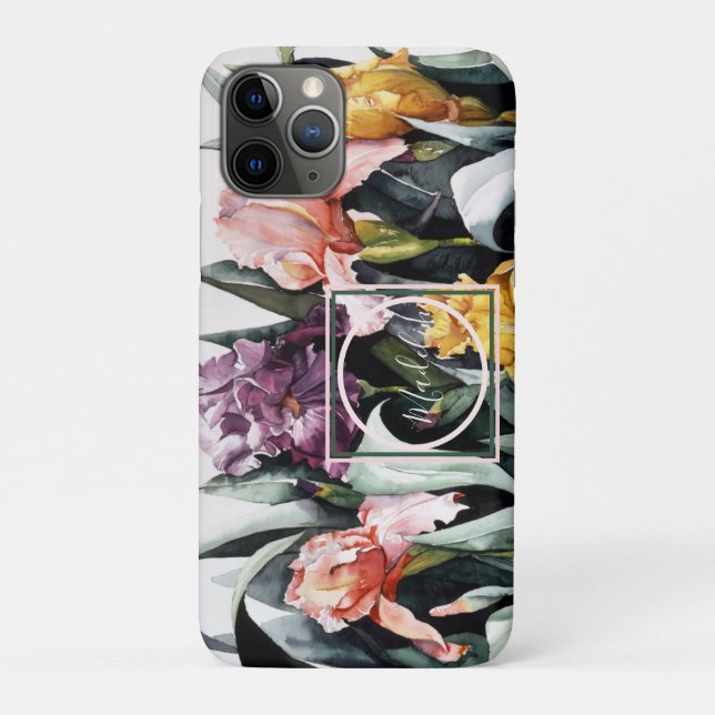 Coques Case-Mate iPhone Iris Flower Garden Aquarelle Personnaliser (Dos)