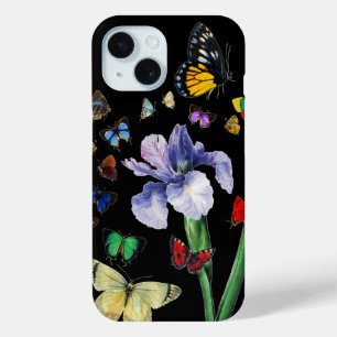 Coque Case-Mate iPhone IRIS PARMI LES BÂTIMENTS COLORÉS Floral Noir