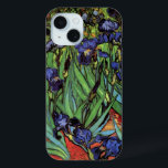 Coque Pour iPhone 15 Irises de Vincent van Gogh, Jardin Vintage<br><div class="desc">Irises (1889) de Vincent van Gogh est une peinture vintage à fleurs de paysage de post impressionnisme d'art, représentant un jardin aux iris à barbe violet poussant par des pavots orange. Une seule fleur d'iris blanc fleurit au bord. À propos de l'artiste : Vincent Willem van Gogh (1853-1890) fut l'un...</div>