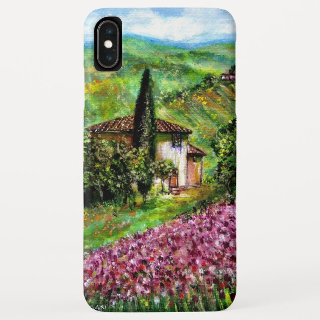 Coques Case-Mate iPhone IRISES EN Toscane, Champs de fleurs violettes pays (Dos)